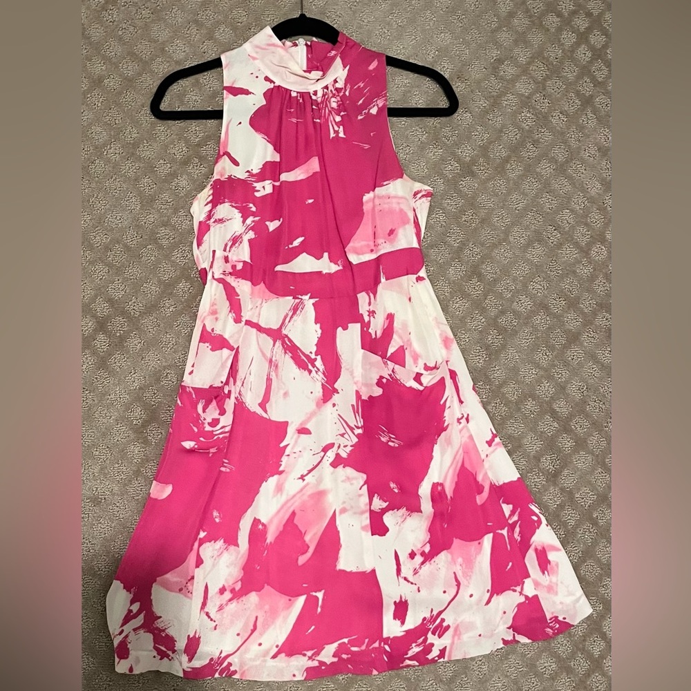 Aysha mini and white mini halter dress